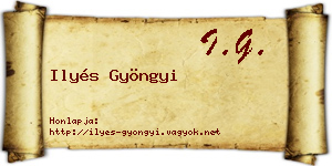 Ilyés Gyöngyi névjegykártya